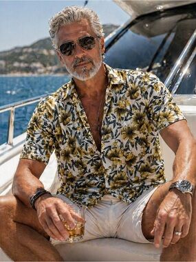 Tenth + Ocean Tropical Floral Button Up Shirt Men’s Large Resort Beach Summer